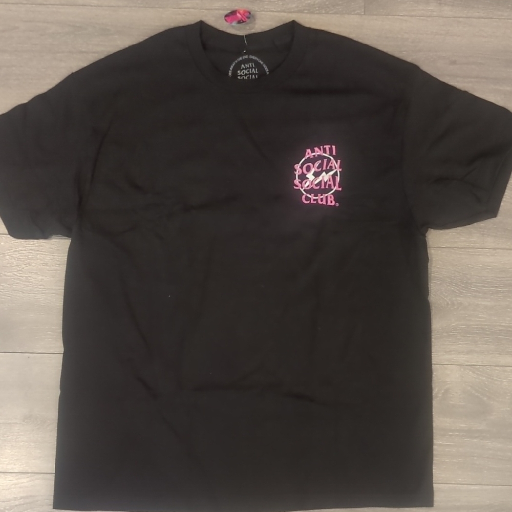 Anti Social Social Club Tee with Pink Logo